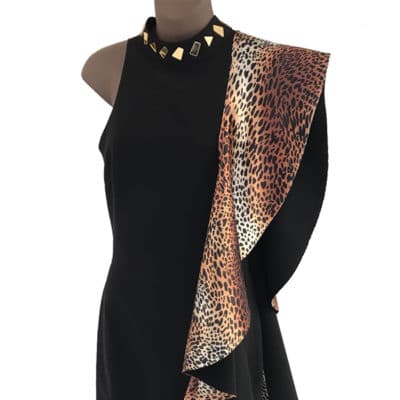 Code 3494,Leopard pattern dress,Leopar desenli elbise.